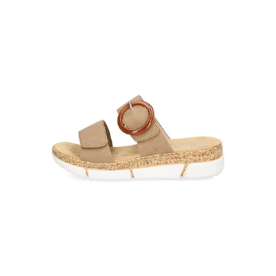 Abbildung von Rieker Damen Klassische Sandalen V2392, Frauen Sandalen,Sommerschuhe,Freizeitschuhe,offene Schuhe,Strandschuhe,beige (62),38 EU / 5 UK