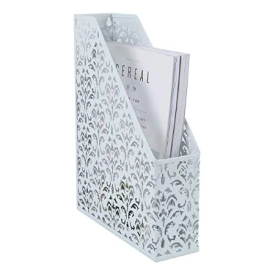 Abbildung von EasyPAG Zeitschriftensammler A4 Metall Büro Schreibtisch Organizer Dokumentenhalter Aktenablage Zeitschriftenhalter Briefablage Papier Magazin Organisator,Weiß