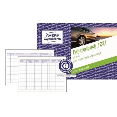 Abbildung von AVERY Zweckform 1221 Recycling Fahrtenbuch (für PKW, vom Finanzamt anerkannt, A6 quer, 32 Seiten310 Fahrten, für Deutschland &amp; Österreich zur Abgrenzung privater/geschäftlicher Fahrten)