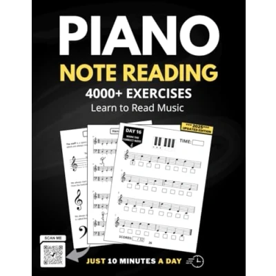 Abbildung von Piano Note Reading Exercises: Music Skills in 10 Minutes a Day, Student Workbook, How To Read Music, Sign 4,000 Notes