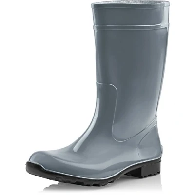 Abbildung von Ladeheid Damen Gummistiefel 100% Wasserdticht Regenstiefel LA 967 (Grau/Schwarz, 36 EU)
