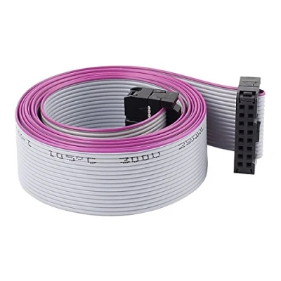 Abbildung von sourcing map 2,54mm Steigung IDC 16 Pin Zwei Inner Stecker Mutterboard Flach Band Kabel Draht