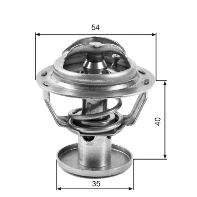 Abbildung von GATES TH32387G1 Kühlwasserthermostat 87 mit Dichtungen ohne Gehäuse FORD: MONDEO 3 Stufenheck, Kombi, JAGUAR: S Type, MAZDA: Tribute Estate