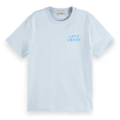 Abbildung von Scotch &amp; Soda Women&#039;s Chest Artwork Regular fit T Shirt, Shirting Blue, M