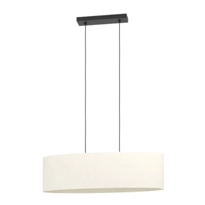 Abbildung von Hängeleuchte Febres, Länge 78 cm, schwarz/weiß, Stoff