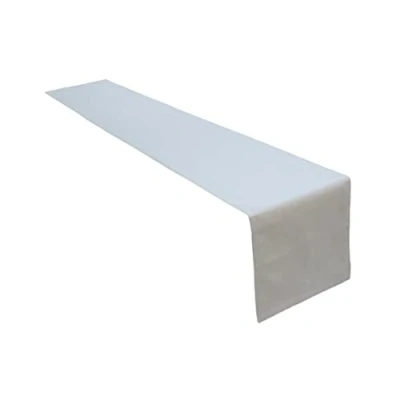 Abbildung von Lemos Home Hochwertiger Tischläufer Tischwäsche aus 100% Baumwolle Kollektion Konzept, Farbe &amp; Größe wählbar (Tischläufer 40x180cm, Lichtgrau)