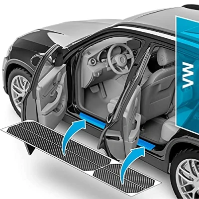 Abbildung von uProtect Auto Einstiegsleisten Schutz für VW ID.7 Tourer ED5 I 2024 2025 Schutzfolie Autotür Zubehör Zierleisten Lackschutzfolie Carbon Schwarz