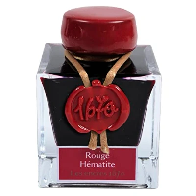 Abbildung von Jacques Herbin 15026JT Jubiläums Tintenflakon 1670, 50 ml, für Federhalter, Farbintensiv, Rot