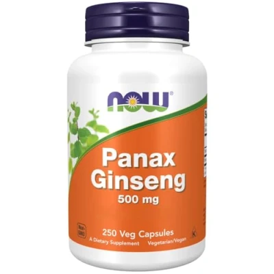 Abbildung von Now Foods Panax Ginseng Extrakt, 500mg, 250 vegane Kapseln, Laborgeprüft, Glutenfrei, Sojafrei, Vegetarisch, Ohne Gentechnik