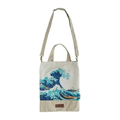 Abbildung von Grupo Erik Tote Bag Hokusai Die große Welle vor Kanagawa Baumwolltasche Bedruckt Stofftasche Damen und Herren Jutebeutel 34 x 1 42 cm Einkaufstasche