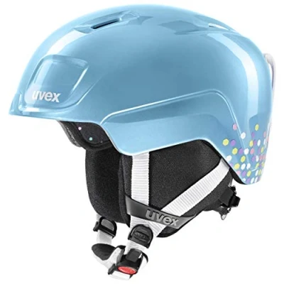 Abbildung von uvex heyya leichter Skihelm für Kinder individuelle Größenanpassung optimierte Belüftung blue confetti 51 55 cm