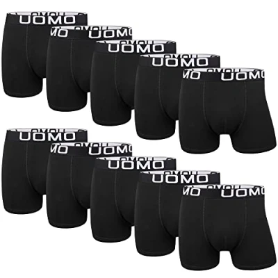Abbildung von L&amp;K 10er Pack Herren Retroshorts Boxershorts Baumwolle Schwarz Mehrfarbig Unterhose 1116BL M