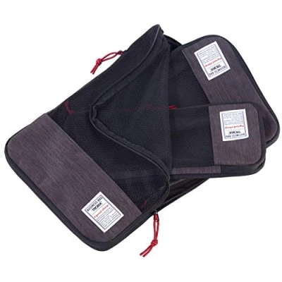 Abbildung von TROIKA Reise Kompressionstaschen Set BUSINESS PACKING CUBES Packwürfel 3 Packtaschen mit Reißverschluss und zusätzlichem Kompressionsreißverschluss geordnetes &amp; knitterfreies Packen
