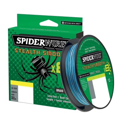 Abbildung von Spiderwire Stealth Smooth 8 New 2020, 300m, Blue Camo, Fach geflochtene Schnur mit Mikrobeschichtung, 0,06mm 0,39mm, 5,4kg 46,3kg (300, 0,29mm 26,4kg)
