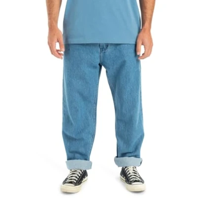 Abbildung von Quiksilver Ninetieswash PANT Jeans Relaxed Fit, Herren, Größe: 38, Ashley blue