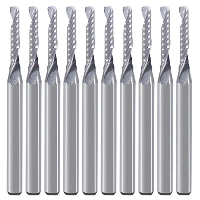 Abbildung von CNC Fräser Bits, Gravur Schaftfräser, einschneidige Spirale, Upcut Router Bit, 3.175mm Schaft, 2mm Schnittdurchmesser, 12mm Schnittlänge,Wolframstahl, Gravur, Schnitzwerkzeug Set für MDF