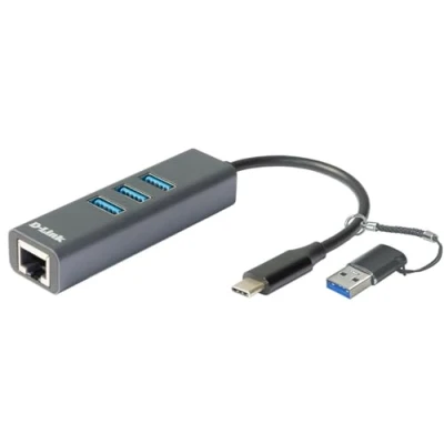 Abbildung von D Link DUB 2332 USB C/USB auf Gigabit Ethernet Adapter mit 3 3.0 Ports (USB C Thunderbolt oder RJ45 LAN für PC, MacBook Pro, Air, iPad Chromebook, Surface Pro u.w.)