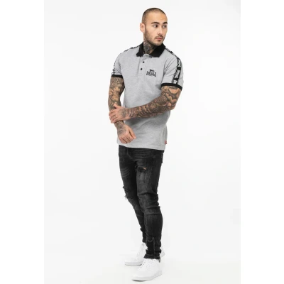 Abbildung von Lonsdale Normale Passform Poloshirt, Herren, Größe: 3XL, Marl grey black white