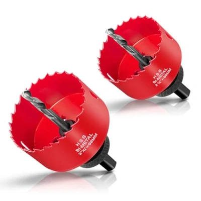 Abbildung von Lochsäge Set Bohrkrone 68mm &amp; 60mm, HYCHIKA 2PC Bi Metall Dosenbohrer Lochbohrer für Rigips, Trockenbau, Brett, Kunststoffe und Metalle