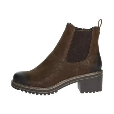 Abbildung von MARCO TOZZI Damen Chelsea Boots Vegan mit Blockabsatz, Braun (Cafe Nubuck), 39 EU