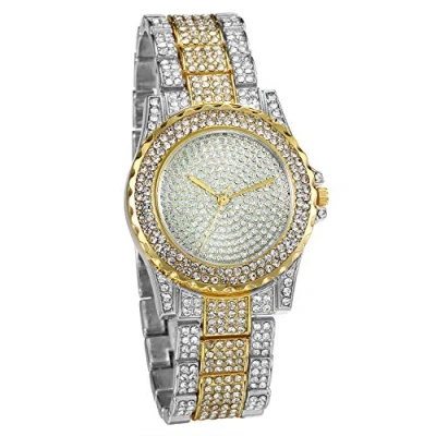 Abbildung von JewelryWe Damenuhr Elegant Damen Armbanduhr mit Strass Glitzer Dial Metallarmband Analog Quarz Uhr für Frauen Mädchen Silber