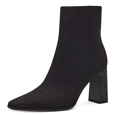 Abbildung von MARCO TOZZI Damen Stiefeletten mit Absatz Elegant Glitzer, Schwarz (Black Comb), 40
