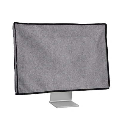 Abbildung von kwmobile Leinen Hülle kompatibel mit 27 28&quot; Monitor Schutzhülle Staubschutz Abdeckhaube für PC Bildschirm Computer Screen Cover Staubhaube Haube in Dunkelgrau