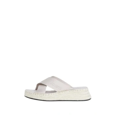 Abbildung von Calvin Klein Jeans Sporty Wedge Pantolette flach, Damen, Größe: 40, Triple eggshell Schuhe