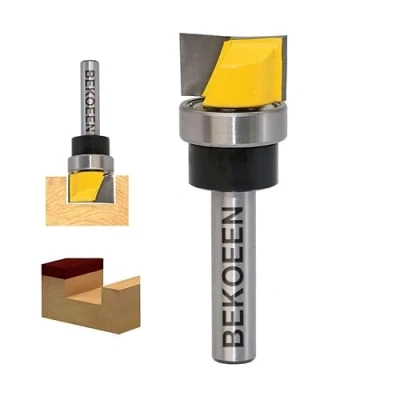 Abbildung von TXHF 8mm Schaft Bündigfräser, Hartmetall Spitze Professionelle Holzbearbeitung Cutter Werkzeuge mit Kugellager