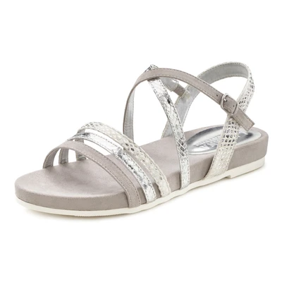 Abbildung von LASCANA Sandale »Sommerschuh«, Sandalette, Sommerschuh mit Metallic Optik VEGAN