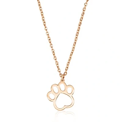Abbildung von Nuoli® Pfoten Kette Damen Rosegold (45 + 5cm verstellbar) Halskette mit Pfote Anhänger, Hund und Katze