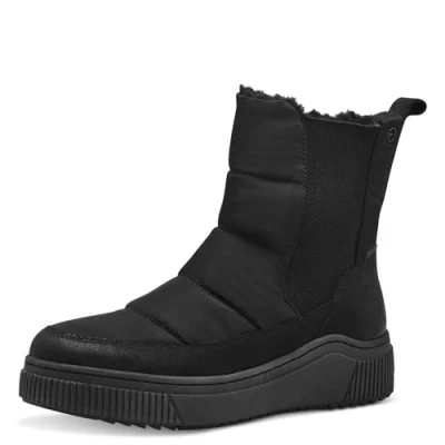 Abbildung von Tamaris COMFORT Damen Winterstiefel ohne Absatz Gefüttert Wasserabweisend, Schwarz (Schwarz), 37 EU