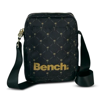 Abbildung von Bench City Girls Damen und Herren Mini Bag Umhängetasche Tasche Handtasche Schultertasche Crossbody Tasche, schwarz/gold, 19 x 14 5 cm