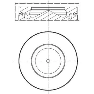 Abbildung von MAHLE ORIGINAL 081 PI 00113 000 Kolben 84 mit Kolbenringträger, Kühlkanal BMW: 3 Saloon
