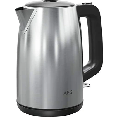 Abbildung von AEG K3 1 3ST Wasserkocher / 1,7 l Fassungsvermögen hochwertige Optik 3 fache Sicherheitsabschaltung Wasserstandsanzeige außen 360 drehbarer Sockel Einhandbedienung Tropfschutz Edelstahl