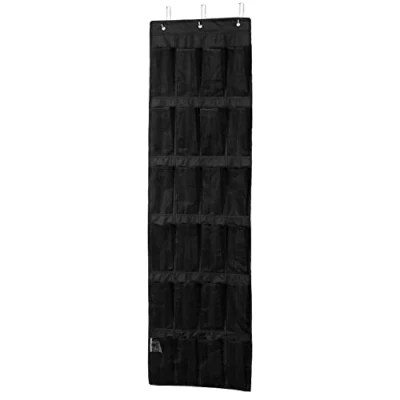 Abbildung von Amazon Basics Organizer für die Tür mit 24 Fächern, Schwarz, 47 x 6.3 165 cm