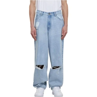 Abbildung von Urban Classics Heavy Ounce KNEE CUT Jeans Relaxed Fit, Herren, Größe: 30, New light blue washed