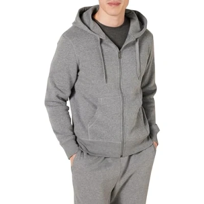 Abbildung von Amazon Essentials Herren Fleece Kapuzenpulli mit durchgehendem Reißverschluss (erhältlich in den Größen Big &amp; Tall), Hellgrau Meliert, 5XL Große