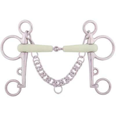 Abbildung von BR einfach gebrochenes Pelham Apple Mouth 18mm RVS 12,5cm