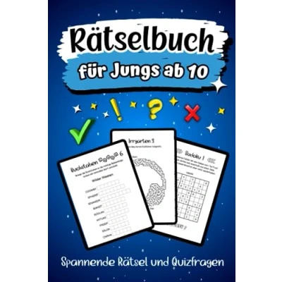 Abbildung von Rätselbuch für Jungs ab 10 Spannende Rätsel und Quizfragen: Stundenlanger Rätselspaß inkl. Wortsuchrätsel, Sudoku, Labyrinthe vielem mehr