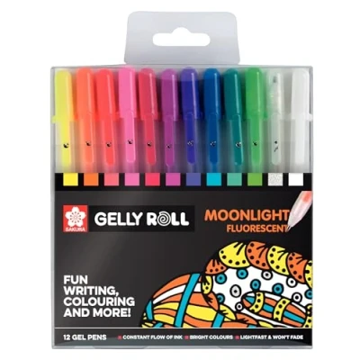 Abbildung von Sakura Gelly Roll Moonlight fluoreszierende Gelstifte, 12 Stück