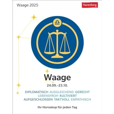 Abbildung von Waage Sternzeichenkalender 2025 Tagesabreißkalender Ihr Horoskop für jeden Tag: Tischkalender mit täglichem Horoskop. Kleiner Kalender ... die Sterne (Sternzeichenkalender Harenberg)