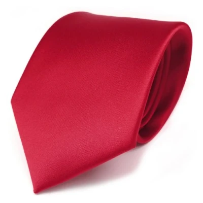 Abbildung von TigerTie Herren Krawatte Klassische 8 cm Satin in rot verkehrsrot uni einfarbig