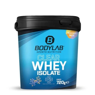 Abbildung von Bodylab24 Clear Whey Isolate 720g Cola, Eiweiß Shake aus bis zu 96% hochwertigem Molkenprotein Isolat, erfrischend fruchtiger Drink, Protein Pulver kann den Muskelaufbau unterstützen
