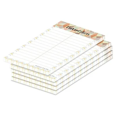 Abbildung von PRICARO Einkaufsliste &quot;Zigzag&quot;, magnetisch, A6, 50 Blatt, 5 Stück