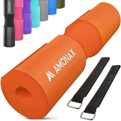 Abbildung von Amonax langhantel polster, extra dicke nackenpolster Barbell Pad nackenschutz für hip thrust und squat, andere Übungen, Fitness, Krafttraining Männer Frauen (Orange)