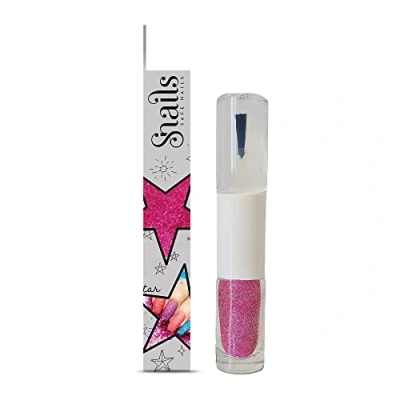Abbildung von Snails 510217 Kinder Glitzernagellack 2in1, pink, Top Coat &amp; Glitzerpuder, Peel Off Formel, abziehbar, auf Wasserbasis, unbedenklich, vegan