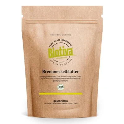 Abbildung von Brennnesselblätter Tee Bio 100 g Brennesseltee lose Blätter 100% Kräuter ohne Zusätze Abgefüllt und kontrolliert in Deutschland Biotiva