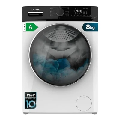 Abbildung von Cecotec Frontlader Waschmaschine 8 kg Bolero Dresscode 8610 Inverter A. Kapazität, 1400 U/min, Klasse A, Dampffunktion, Plus Motor, 15 Programme, optimiert Wasser und Waschniveau