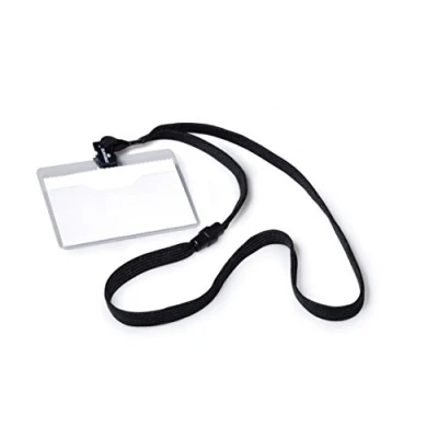Abbildung von Durable Namensschild (mit Textilband 10, 60 x 90 mm, Bandlänge 44 cm) Packung à 10 Stück, schwarz, 813901